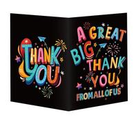 Large Thank You Card, 15.75x10.63in A Great Big Thank You Cards with Envelope Jumbo Farewell Greeting Giant Huge Ideal Appreciation Gratitude Gifts for Women Men(Black)