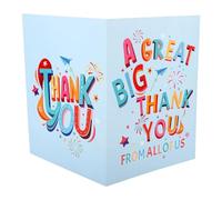 Large Thank You Card, 15.75x10.63in Giant Jumbo A Great Big Thank You Greeting Cards with Envelope for Coworker Friend Teacher Gratitude Appreciation Farewell Retirement Goodbye Leaving Gift (Blue)