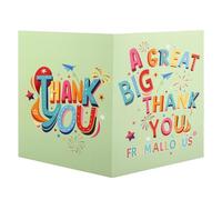 Large Thank You Card, 40x27cm/15.75x10.63in Jumbo Thank You Greeting Card with Envelope for Boss Teacher Coworker Ideal Retirement Farewell Goodbye Leaving Gifts (Green)