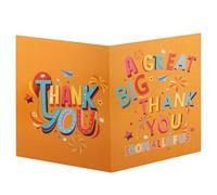 Large Thank You Card, A Great Big Thank You Cards with Envelope Jumbo Farewell Appreciation Greeting Postcards Huge Ideal Gratitude Gifts to Teacher Team Doctor Family (Orange)
