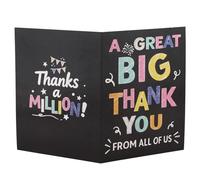 Large Thank You Card, Jumbo Giant Appreciation Greeting Card with Envelope Oversized A Great Big Thank You for Farewell Teacher Boss Colleagues Retirement Office (Black)