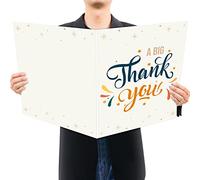 Large Thank You Cards Funny Jumbo Size Cards 22.05 x 33.71 Inches Large Oversize Thank You Gratitude Giant Greeting Card for Wedding Coworker Teacher Doctor Team Client Gratitude