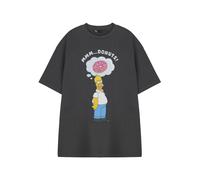 Vanilla Underground The Simpsons Mens Grey Graphic Tee | Homer Simpson Donuts Short Sleeve T-Shirt | Cartoon Casual Wear Top | Black Homer Simpson T-Shirt by The Simpsons