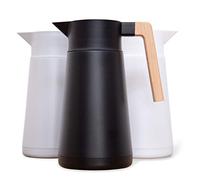 Large Thermal Coffee Carafe - Stainless Steel, Double Walled Thermal Pots For Coffee and Teas by Hastings Collective - Black, Vacuum Carafes With Removable Tea Infuser and Strainer | 68 Oz.