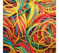Large &Thick Rubber Band, Stretchable Latex Rings, Dia 15-50mm Yellow High Elastic Rubber Bands, Office Supply 100pcs(50x1.5mm)