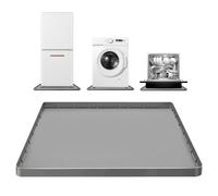 Large Thickened Washing Machine Pan 30" x 28" Silicone Under Washer and Dryer Drain Pan Drip Tray Floor Protector Non-Slip Flexible Soft Mat Waterproof Raised Edge 0.98'' Gray