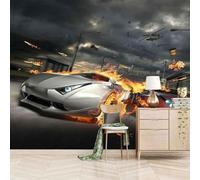 Large Three Dimensional Flames Sports Cars Aeroplanes 3D Wallpaper Luxury Home Dining Decor Paste Sofa Living Room The Wall for Bedroom Mural-400cm×280cm