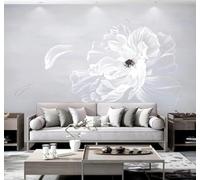 Large Three Dimensional Minimalist White Flowers 3D Wallpaper Easy Install Feature Office Living Room Sofa Bedroom TV Background Wall Decoration-200cm×140cm