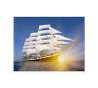 Large three-masted sailing ship under full sail，Jigsaw Puzzles 1000 Pieces for Adults, Classic Puzzle Kids Puzzle Challenging And Difficult Puzzles for Adults And Teens（50x70cm）-O53
