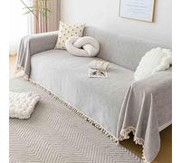 Large Throws for Sofas 3 Seater, Chenille Sofa Throws Large 4 Seater, Throws for Sofas Large Couch Throw with Decorative Tassels, Washable Breathable Sofa Blanket Cover,L-180x360cm/70.87x141.73in