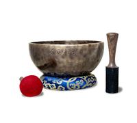 Large Tibetan Singing Bowl Set - 10" Master Healing Grade For Sound Bath Chakra 7 Metal Meditation Yoga