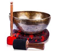 Large Tibetan Singing Bowl Set - 9" Master Healing Grade For Sound Bath Chakra 7 Metal Meditation Yoga