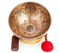 Large Tibetan Singing Bowl Set - 9" Master Healing Grade For Sound Bath Chakra 7 Metal Meditation Yoga By Himalayan Bazaar