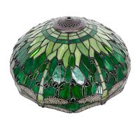 Large Tiffany Lamp Shade Replacement 16Inch Stained Glass Lampshade Fit For Table Lamps FLoor Lamp Ceiling Fixture Pendant Hanging Light Home Office Decoration (Green Dragonfly)