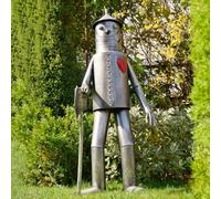 Large Tin Man Garden Ornaments Outdoor Statue 135cm, Metal Lawn Art Sculpture, 10th wedding