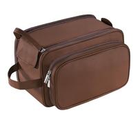 Large Toiletry Bag for Men, PU Leather Travel Toiletry Organizer, Dopp Kit Water-resistant Shaving Bag for Toiletries Accessories Toiletries Organizer Cosmetic Bags, Brown, XL, Toiletry Bag