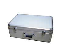 Large Tool Case Portable Box Aluminum Alloy Storage Document Safe Product Demonstration Sample Display Toolbox Quick-Access(Silver)