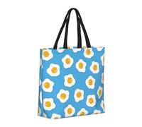Large Tote Bag For Women - Reusable The Tote Bag With Zipper, Beach Bags For Women, Cute Fried Egg Turquoise Mom Bag For Mom Suitable For Hospital Beach Travel Shopping