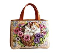 Large Tote Bag for Women - Simple Shoulder Bags Floral Pattern Totes Reusable Cute Printed Quilting Totes for Shopping And Outdoor Family Outings School Gym Work Travel