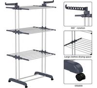 Gr8 Home 3-Tier XL Foldable Large Tower Clothes Airer - Size: 172 x 50 x 76cm - Grey - Wilko