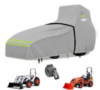 Large Tractor Cover,600D Heavy Duty Waterproof Tractor Cover for Most Compact Utility Tractors with Backhoe, Tear-Resistant, UV for John Deere, Kubota BX (189 L x 76 W x 86 H in) (Grey)