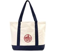 Large Trader Joe's embroidered cotton canvas tote bag