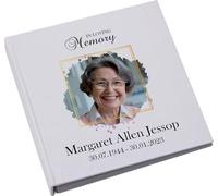 Large Traditional Book Bound Personalised Photo Funeral Condolence Memorial Album BBP-11