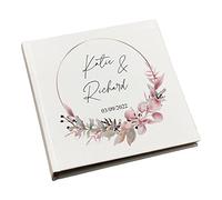 Large Traditional Book Bound Personalised Wedding Photo Album Floral Wreath