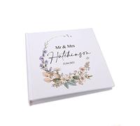 Large Traditional Book Bound Personalised Wedding Photo Album With Flowers
