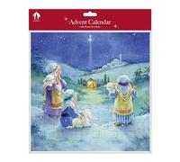 Large Traditional Christmas Advent Calendar Nativity Stable Scene Wise Men Calendars With Postal Envelope (3 Wise Men)
