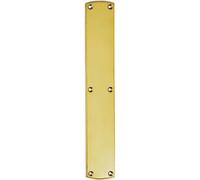 Large Traditional Door Finger Plate 457 x 75mm Polished Brass Push Plate