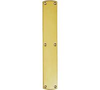 Large Traditional Door Finger Plate 457 X 75mm Polished Brass Push Plate