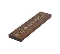Large Traditional English Cribbage Board - Walnut with loop decoration