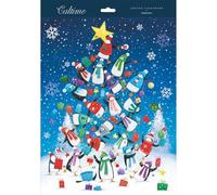Large Traditional Picture Advent Calendar Penguin Tree Christmas Countdown Gift - Caltime - By Caltime - Festive Design, Quality Craftsmanship, Memorable Gift, Family Countdown, 24 Doors To Open
