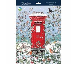 Large Traditional Picture Advent Calendar Rspb Birds Christmas Countdown Gift - Caltime - By Caltime - Festive Design, Winter Birds, Reusable Keepsake, 24 Doors To Open, Heartfelt Gift