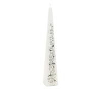 Large Traditional White & Silver Countdown To Christmas Pyramid Advent Candle