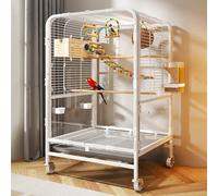 Large Transparent Bird Cage with Full Accessories Set, Ideal for Small Birds like Sunbirds and Munias