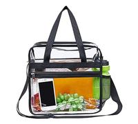 Large Transparent Carry Bag, Large PVC Shoulder Bag, 30.48 x 15.24 x 30.48 cm, Adjustable Transparent Carry Bag, for Concerts, Swimming Pool, School, Travel, Work, Women