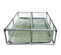Large Transparent PVC Fish Pond with Support, Above Ground Koi Pond with Clear Viewing Window & Drain Valve, for Koi/Goldfish Breeding Outdoor Garden, Easy Assembly