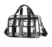 Large Transparent Workout Bag for Stadium Concerts Water Resistant PVC Handbag Shoulder Bag Sports Travel Companion Water Resistant Sports Accessory Organizer