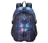 Large Travel Backpack Butterfly Tarot School College Bookbag 17.5 inch