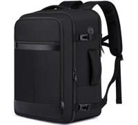 Large Travel Backpack for Men,Airplane Approved Carry On Backpack Suitcase with Shoe Pouch, Luggage Bag TSA 17.3inch Laptop Mochila Flight Approved Casual Daypack Bookbag Travel Essentials,Black