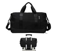 Large Travel Bag | 35L Carry Handle Shoulder Bag | With Water Compartment Shoe Compartment Sports Bag Fitness Backpack | For Sports Fitness Yoga Swimming Everyday Use, black, see description, See