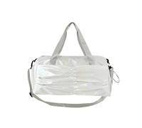 Large Travel Bag and Gym Bag Oxford Zipper Top Handle Bag for Women's Bag High Capacity Casual Handbag Pleated Travel Handbag for Waterproof & Tear Resistant(Silver)