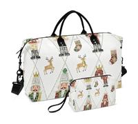 Large Travel Bag Overnight Carry On Tote and Luggage with Adjustable Strap for Trip Multifunctional Cartoon Nutcracker Soldiers