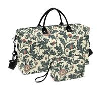 Large Travel Bag Wild Floral Red Dark Green Gym Tote Bag with Adjustable Strap for Trekking Waterproof bolso de para mujer avion