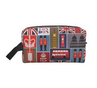Large Travel Cosmetic Bag – England Symbols Full-Print Design, Portable Toiletry Organizer, Multi-Use Pouch for Makeup, White, One Size