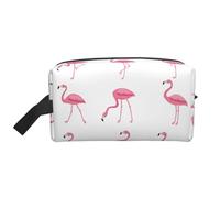 Large Travel Cosmetic Bag – Flamingos on white Full-Print Design, Portable Toiletry Organizer, Multi-Use Pouch for Makeup, White, One Size