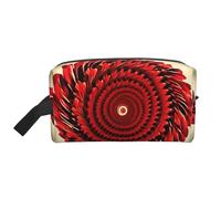 Large Travel Cosmetic Bag – Flower Vortex Spiral Full-Print Design, Portable Toiletry Organizer, Multi-Use Pouch for Makeup, White, One Size