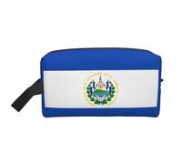 Large Travel Cosmetic Bag Reusable Dopp Kit, El Salvador Print Storage Pouch for Toiletries, Makeup, and Accessories